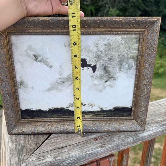 NEW Petal Lane Framed Witch Silhouette Halloween Art Painting Picture 11x14” - Picture 2 of 3